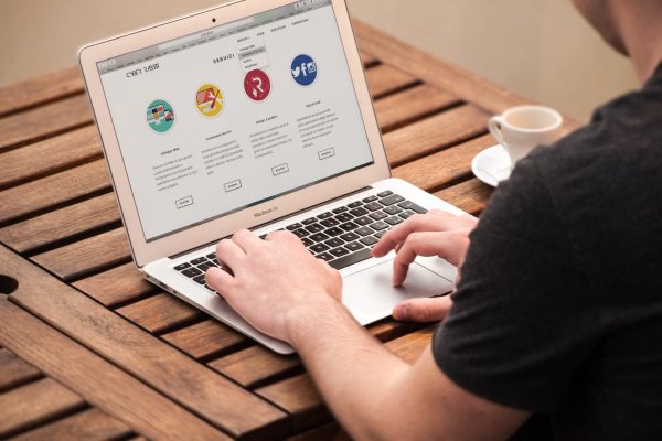 person using macbook
